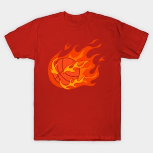 Blazing Victory: The Fiery Spirit of Basketball T-Shirt